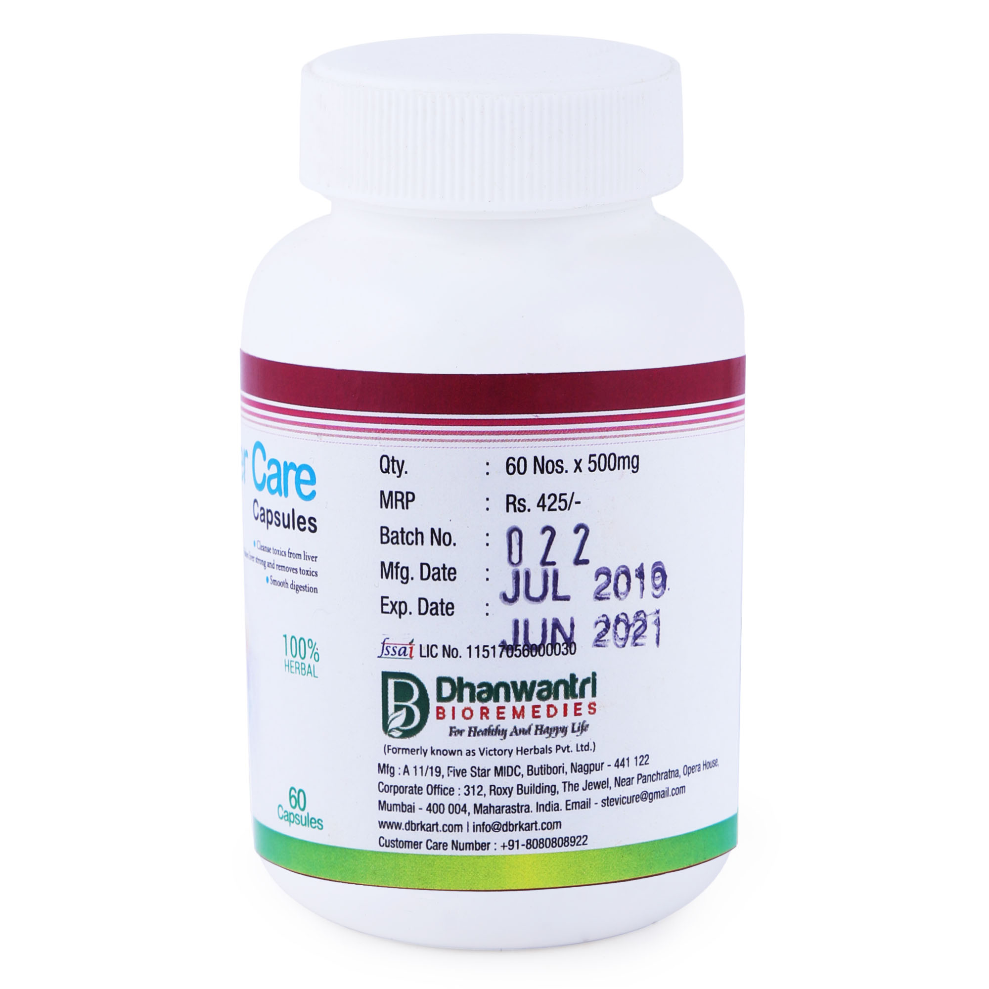 LIVER CARE CAPSULES by Dhanwantri Bioremedies Pvt Ltd Stevifit